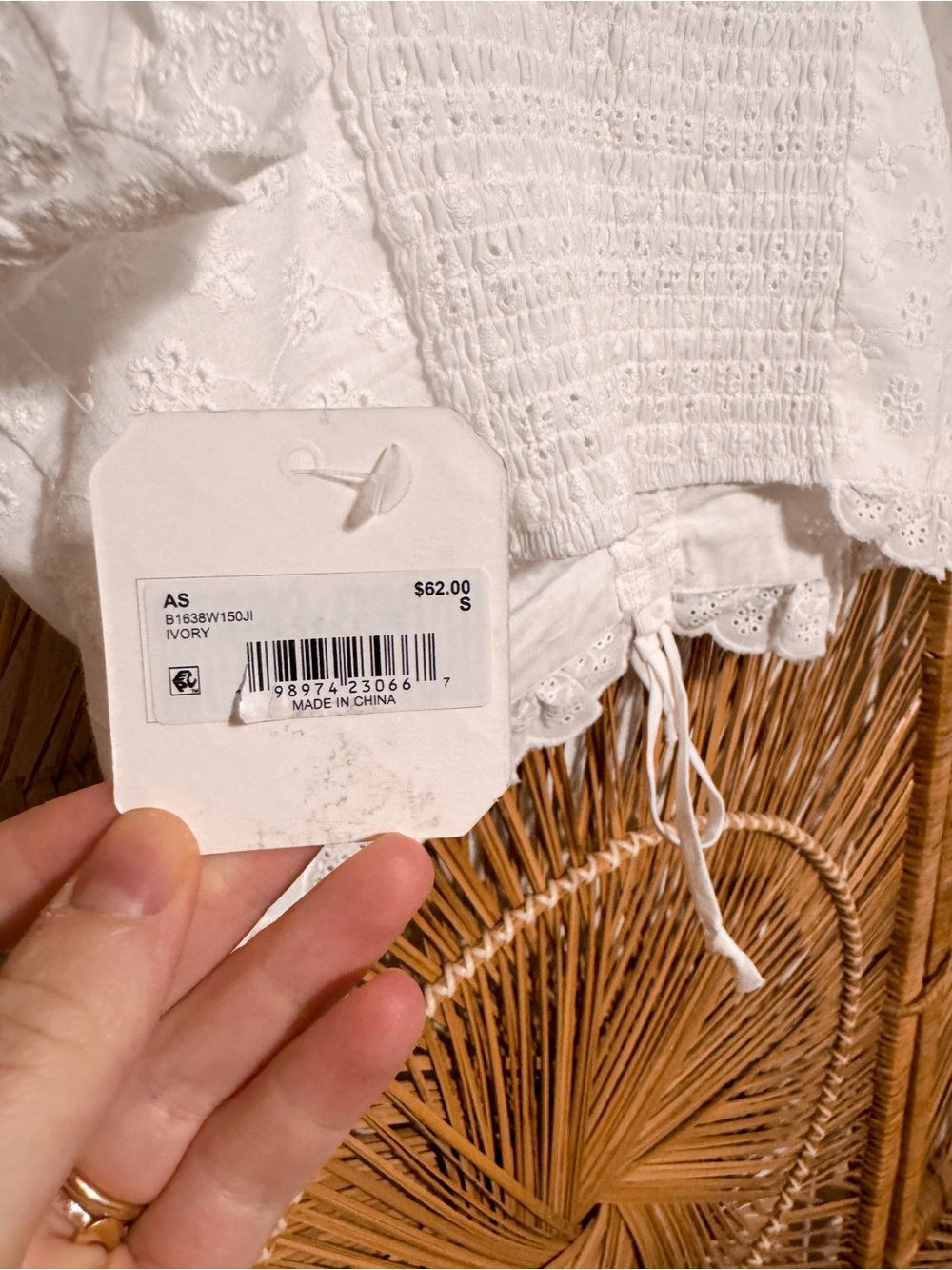 Altar'd State White Eyelet Tank Blouse SZ S NWT - Picture 6 of 8